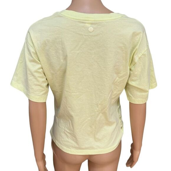 Zella Adjustable Ruched Pima Cotton T-Shirt size M in green finch - Picture 5 of 8